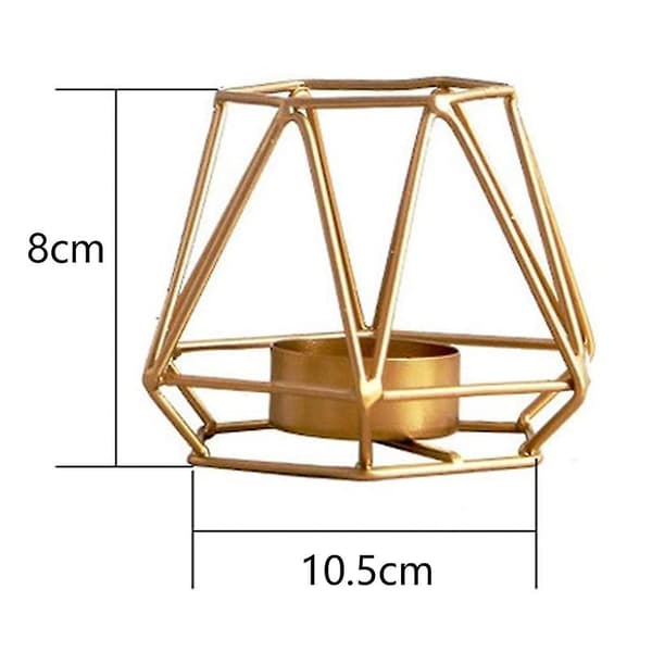 4 stk. metall geometrisk design telysholder, hule telysholdere for vi