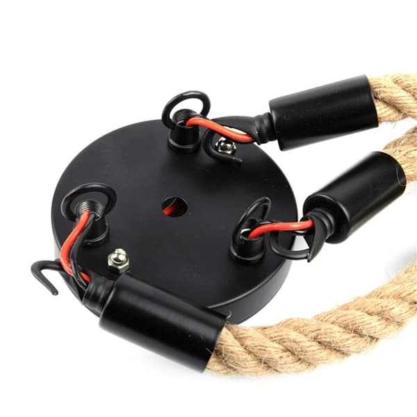 1M Industrial Chandelier E27 3 Heads LED Retro Rope Ceiling Lamp Without Bulb Living Room Kitchen Ceiling