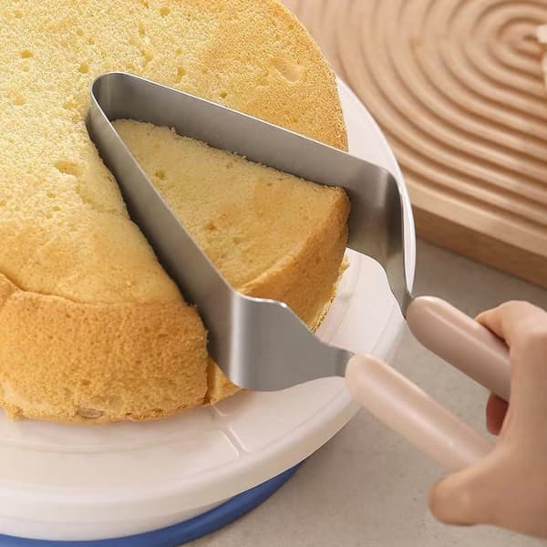 Rosa trekantet kaketopp i rustfritt stål komplett sett moussekakekutter dessertdeler
