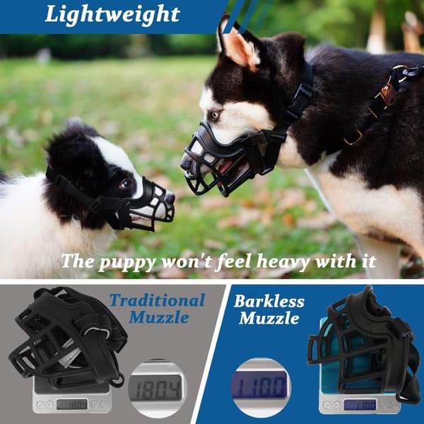 Dog Muzzle, Basket Muzzle Anti-biting Chewing, Sturdy Lightweight Cage Mouth Guard for Small Medium Large Dogs, Allows Panting