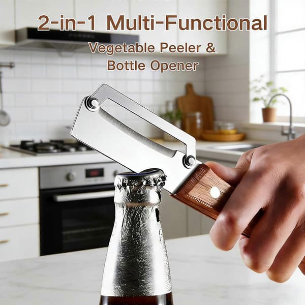 Stainless Steel Vegetable Peeler with Ergonomic Handle and Bottle Opener, Multifunctional