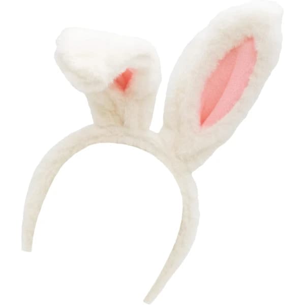Rabbit Ear Headband - White and Pink - Costume Accessory