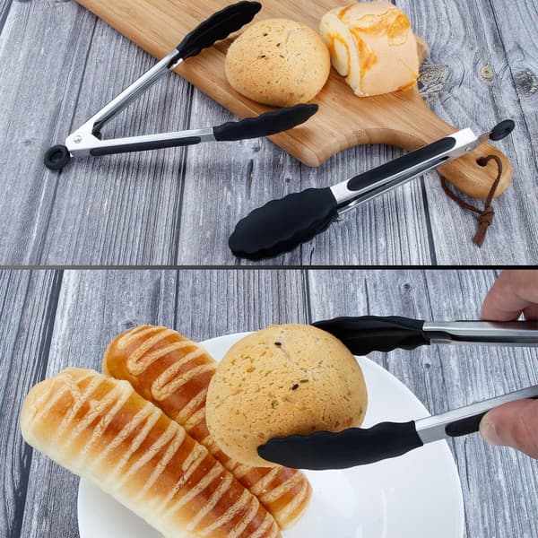 Mini silikon serveringsklyper 17,8 cm, sett med 3 - Svart