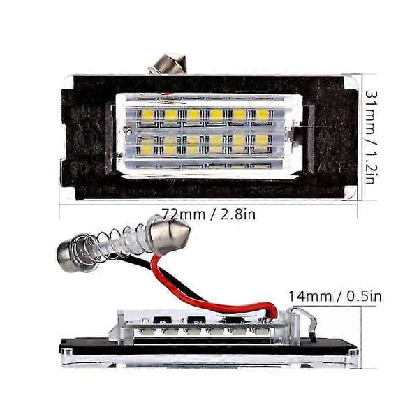 2 pcs LED License Plate Light No Error License Plate Light for Mini Cooper R56 2006 - 2