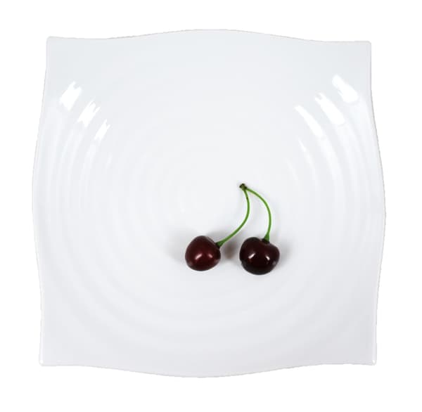 Firkantede Porcelænstallerkener - Store Bølger - 4-pak Vit 4720