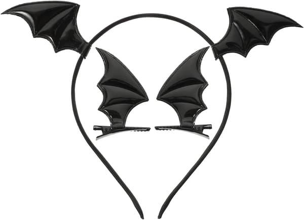 1 sæt søde flagermus til Halloween, børns hårklemmer, Halloween rollespilsfest (sort) Black