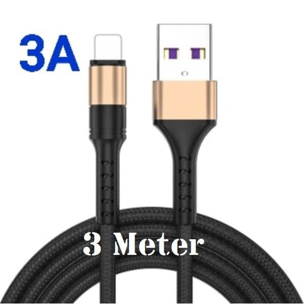 3-pack / 3m - Lightning 3A - /kabel/laddsladd/ snabbladdning