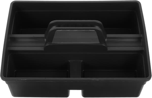 PP Cleaning Tool Box with 3 Compartments and Integrated Handle, Plastic Tool Organizer