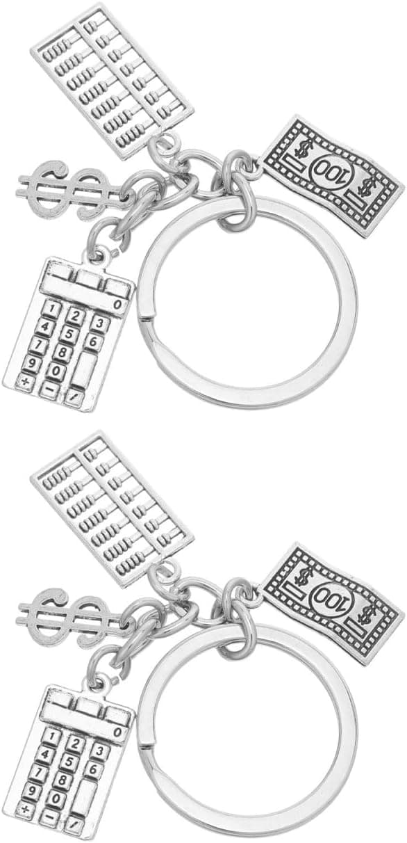 2-pack miniräknare nyckelring i zinklegering -