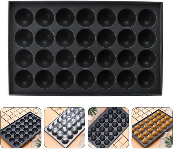 Sort aluminium Takoyaki-pande Bageplade Let Sikker Nonstick-form