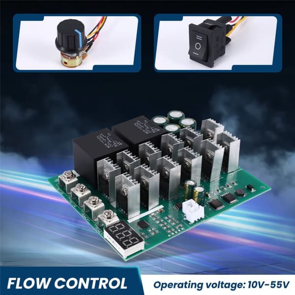 DC 10-55V 12V 24V 36V 48V 55V 100A PWM Motor Speed Controller HHO Remote Control Reverse Switch with LED Display