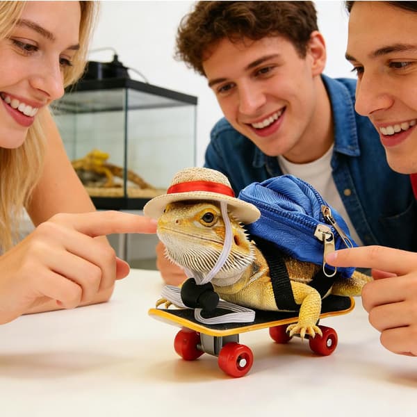 Berikningsspel för skäggiga drakar 3 st justerbar skateboard -