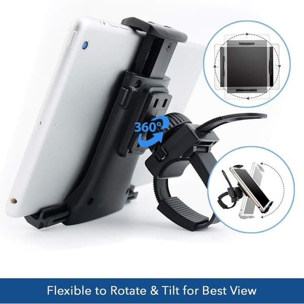 Tabletholder, mobiltelefonholder cykel med 360° rotation til