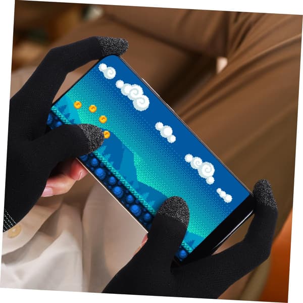 fingerhandsker til mobilspil tynde af nylon med Graphen elastiske og behagelige 2 par præcis kontrol til mobilspil Kattehandsker -
