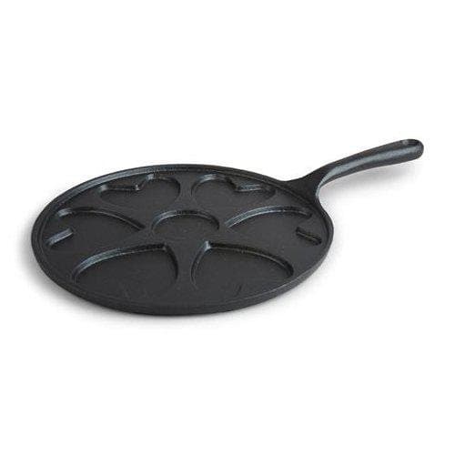 Pannekakeform Hjerter støpejern 23,5 cm Svart black