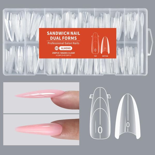Sandwich Nails Dual Forms - 256 stk lange kistenegleforme til Q 3