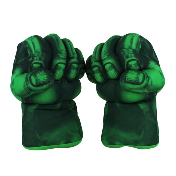 Hulk handsker, 1 par bløde boksehandsker Hulk kostume plys hånd Fis