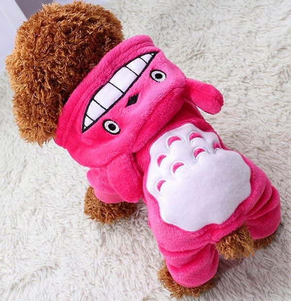 Hvalpetøj Hundetrøje Varm Sweater Efterårsfrakke Efterår Hundetøj Mode Overalls Pink L