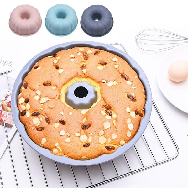 Kakeform Non-stick Enkel å ta ut DIY Rund Form Matkvalitets Silikon Mousse Dessertbrett Baking (Grønn)
