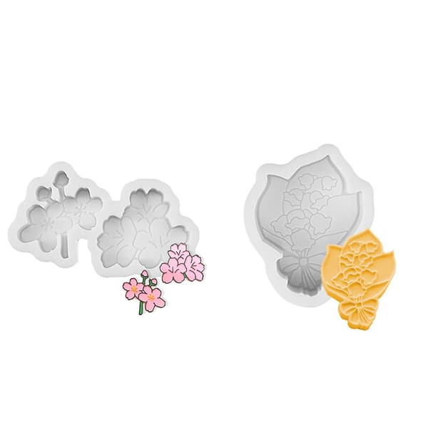 Moussekake 3D Bukett Blomster Silikonform DIY Fondant Sukker P