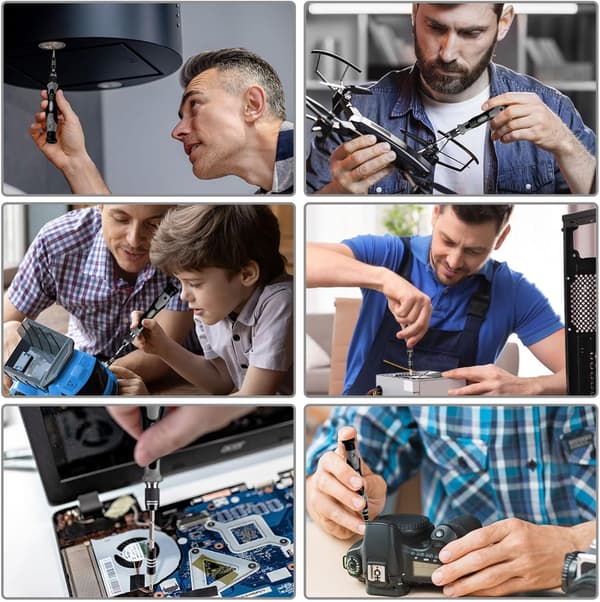 Præcisionsskruetrækkersæt 138 Dele Elektronikreparationssæt Mini Magnetisk til Computer Laptop iPhone MacBook