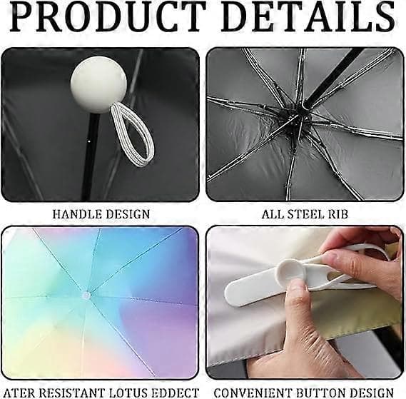 Compact Mini Umbrella with Capsule Case 8 Ribs Foldable Travel Umbrella Pocket Umbrella Windproof Umbrella
