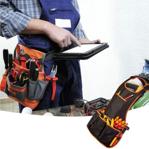 Triomphe Garden Apron Adjustable Double Fabric Oxford Work Apron with Pockets