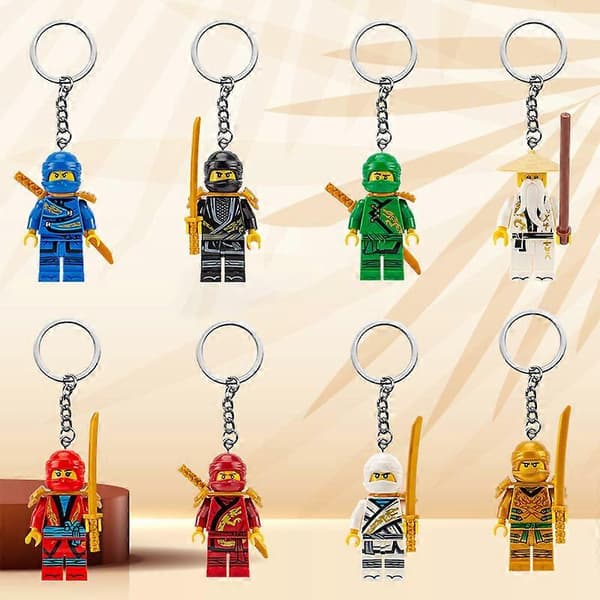 12 Pcs Minifigure Building Block Keychain Pendant Kids Assembly Model Keychain [DB] onesize onesize