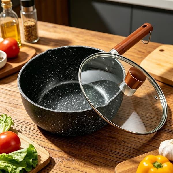 non-stick-Saucentopf with cover, grip from iron, leakproof -