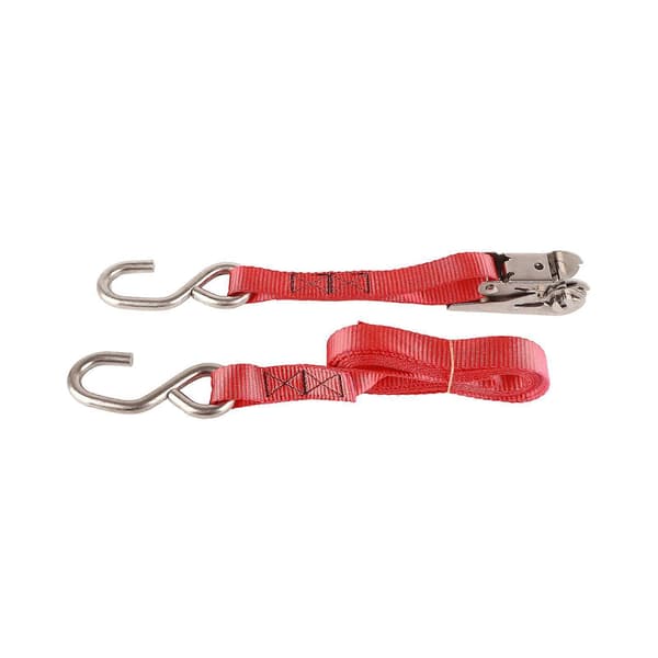 1 inch 25 mm Ratchet Tie Down Strap Red Rustproof Ratchet Anchor Straps for Vehicle Ship Transport