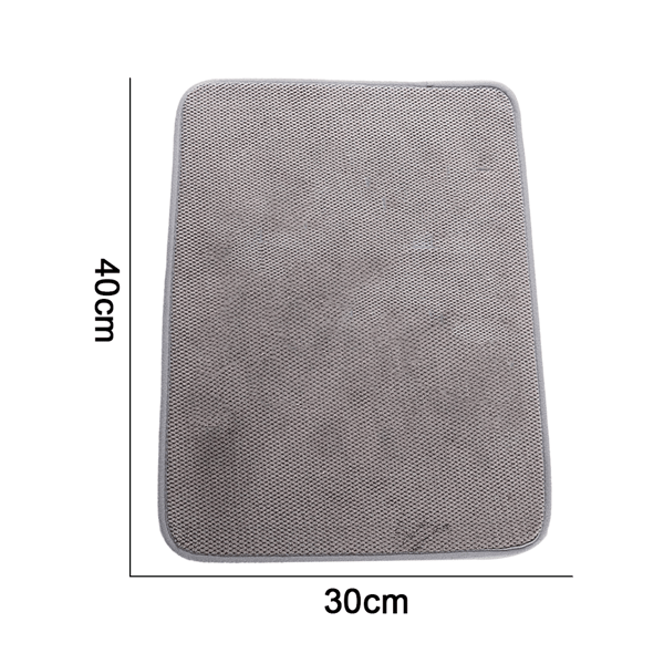 Mikrofiber absorberende hurtigtørkende bordmatte - grå - 30*40cm