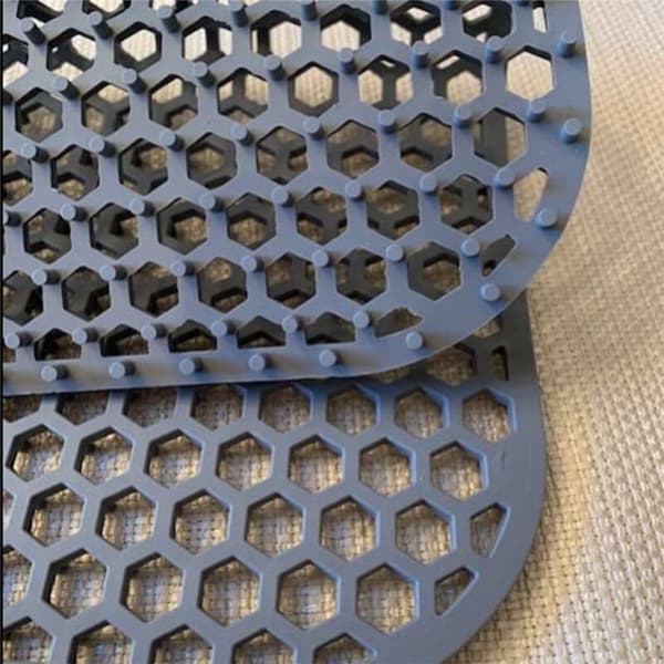 Silicone Sink Mat, 2-Pack Kitchen Sink Protector with Center Drain, Heat Resistant Non-Slip Foldable Sink Mat