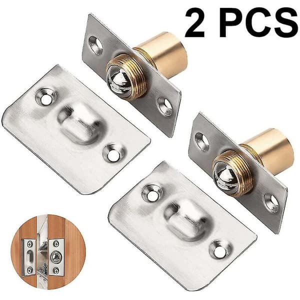 2-piece cabinet door latch adjustable roller in stainless steel