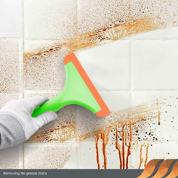 2 pcs Window Squeegees with Handle, Flexible Rubber Squeegee, Shower Wiper, for Glass, Mirrors, Car Windows, Bathroom, 15 cm