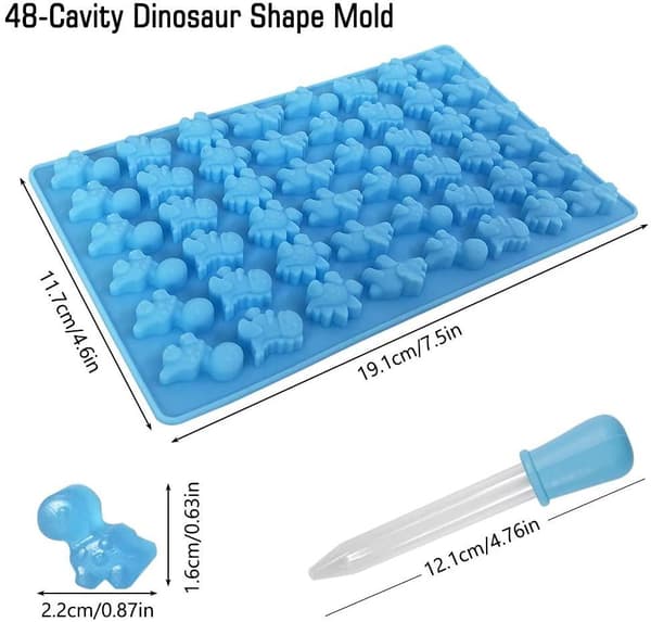 Silicone Mold - Mini Dinosaurs Purple | 48pcs Lila purple