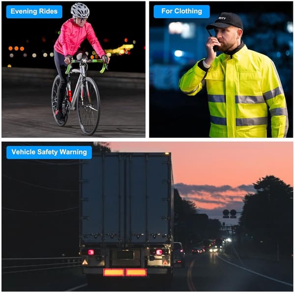 Reflective Safety Decals, 30 Pieces Red, 5x5cm, Waterproof for Bicycle and Motorcycle