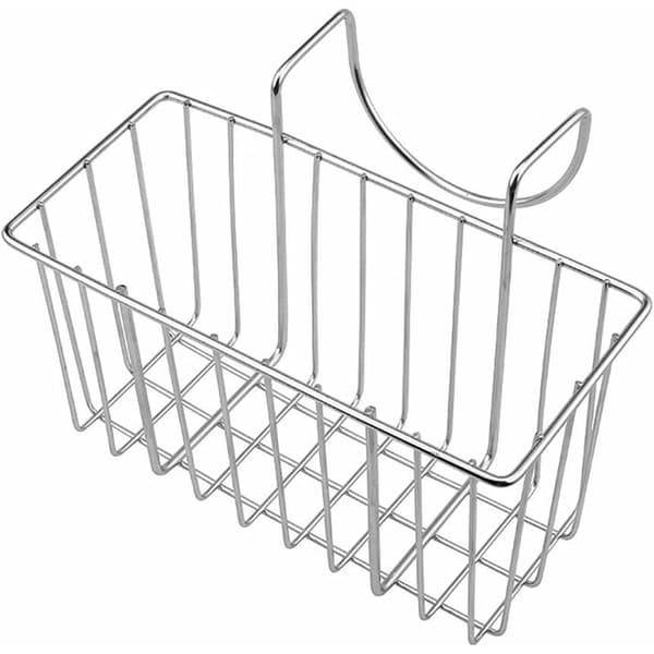 Svampstativ Vask Caddy Rustfritt Stål Drenerende Hengende Kurv Organizer for Vask Grå