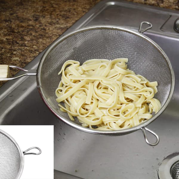 Fine Mesh Kitchen Strainers, 3-Piece Stainless Steel Sieve Set, Easy Handling and Space-Saving Storage for Sifting and Straining, Robust