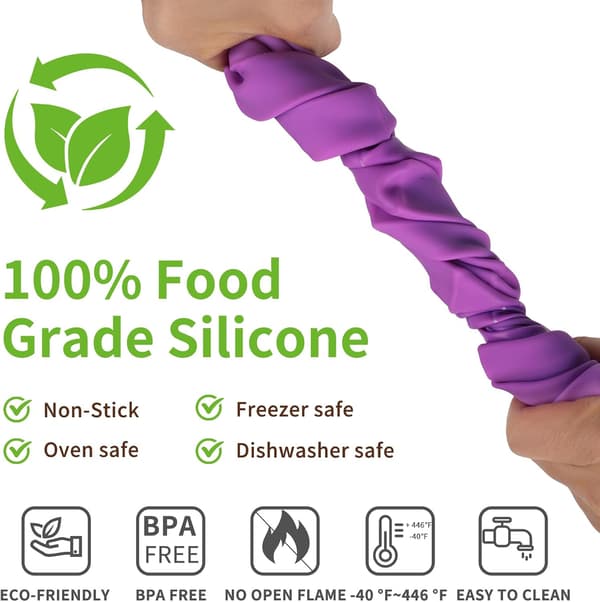 2-pak Granola Bar Silikoneforme, 12 Hulrum Rektangulær Energibarform, Morgenmadsbarforme til Ganache, Chokoladebar, Trøffel, Ch