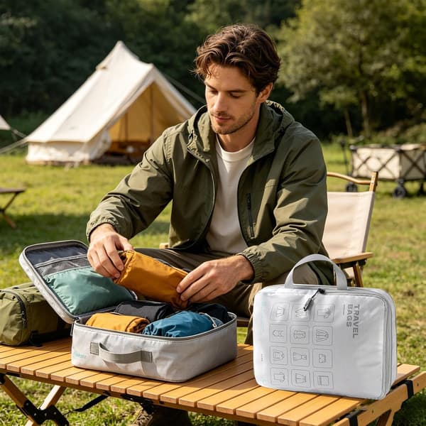 Matkakassi, jossa suuret taskut, kannettava, vedenpitävä kantokassi, koko L - Größe L