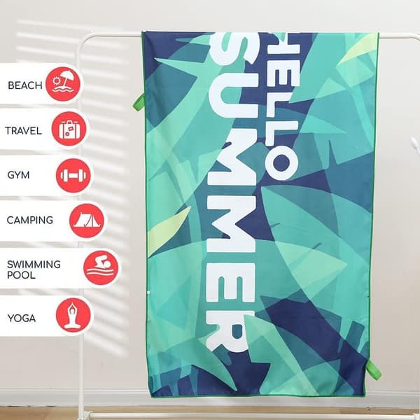 Mikrofiber Strandhåndklæde Strandhåndklæder Bærbart Ultralet Absorberende