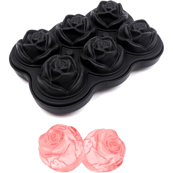 Rose isterningebakke, genanvendelig rund isform rose, til