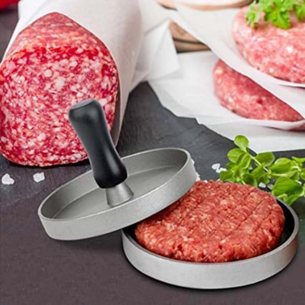 Hamburgerpresse + 100 stk. Patty Papers Kjøtt Beef Burger Maker Silver silver