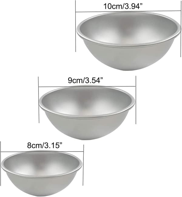 3-delt kuppel, aluminiumkakeform, puddingform