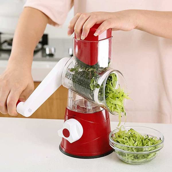 Multifunktionel roterende rivejern Bærbar manuel bordrive Højeffektiv foodprocessor Blå Blue
