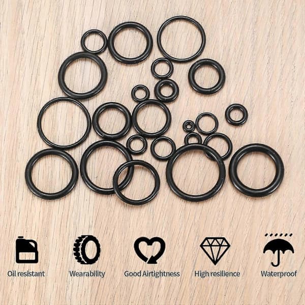 360 st Gummi O-ring Bricka Packningar Tätningssortiment Kit VVS Distansbricka Packningar Tätning O-ring - 24 Storlekar db