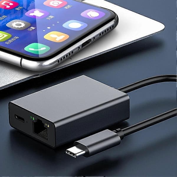 Til Google TV 4K USB Dock Adapter USB C Ethernet USB C til Ethernet Adapter Plug and Play Understøtter PD