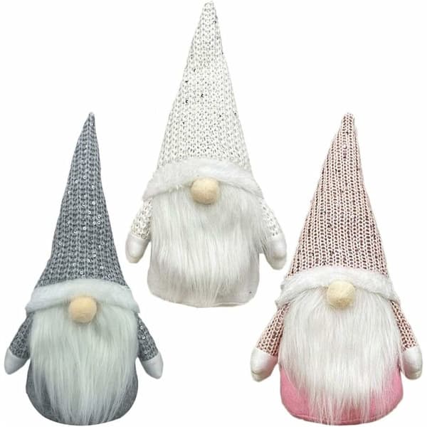 Svenska julplyschtomtar Tomte Santa Elf-prydnader Juldekoration Present (grå+rosa+vit)