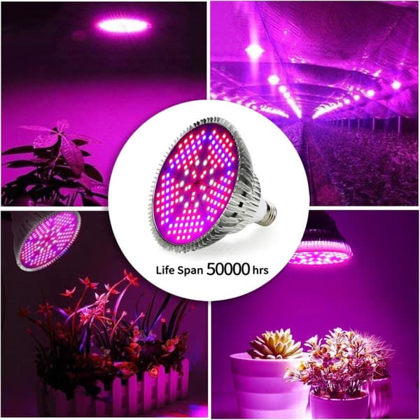 Vækstlampe, 100W E27 LED Fuld Spektrum Plantevækstlys, til Planter med Blomster og Grøntsager Indendørs/Drivhus/Have