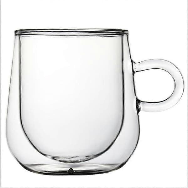 2 x Double Wall Coffee Glasses | Cappuccino, Latte Macchiato, Espresso Glass Mugs with Handle | Borosilicate Heat Resistant